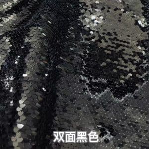 reversible sequin fabric black