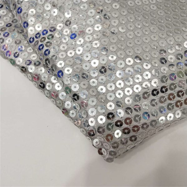 Buy silver sequin dot fabric bolt wholesale - Image 4