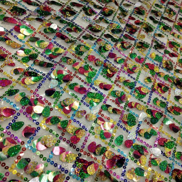 Colorful rain drop sequin fabric - Image 6