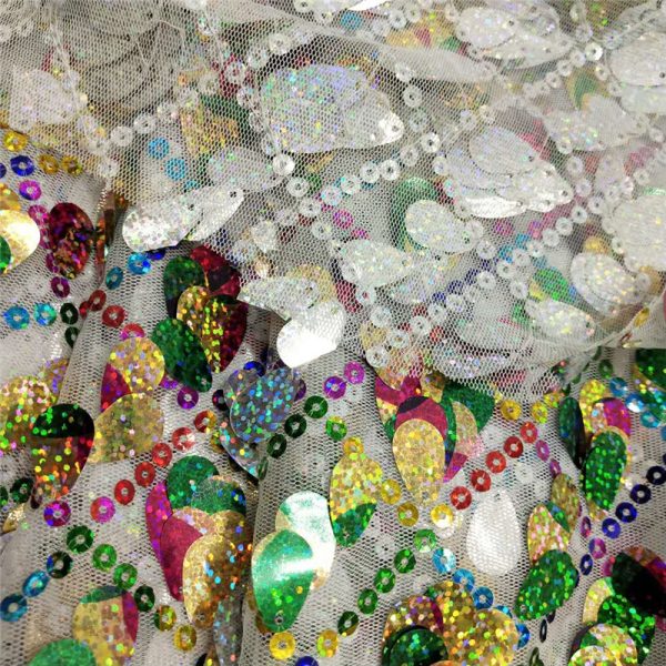 Colorful rain drop sequin fabric - Image 2