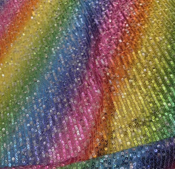 Hotsale rainbow ombre sequin fabric - Image 4