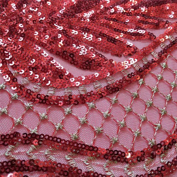 Sequin and mesh fabrics glitter fabrics - Image 4