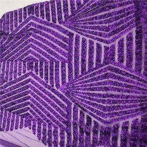 purple pattern sequin fabric