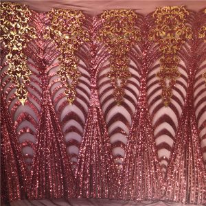 red pattern sequin fabric