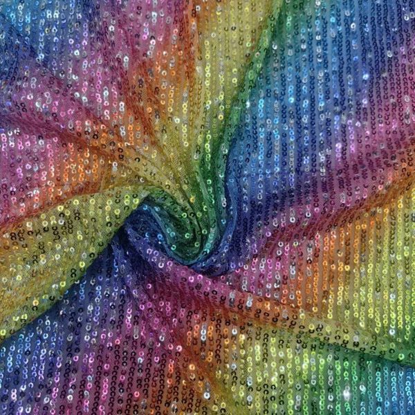 Hotsale rainbow ombre sequin fabric - Image 2