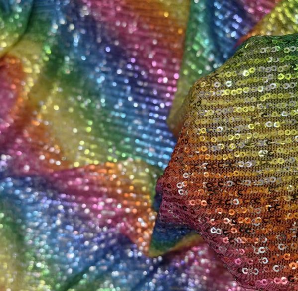 Hotsale rainbow ombre sequin fabric - Image 3