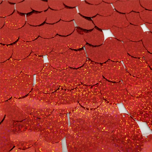 Wholesale red paillette sequin fabric - Image 2