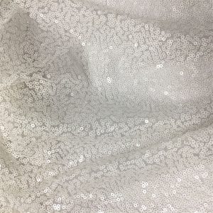 white sequin mesh fabric