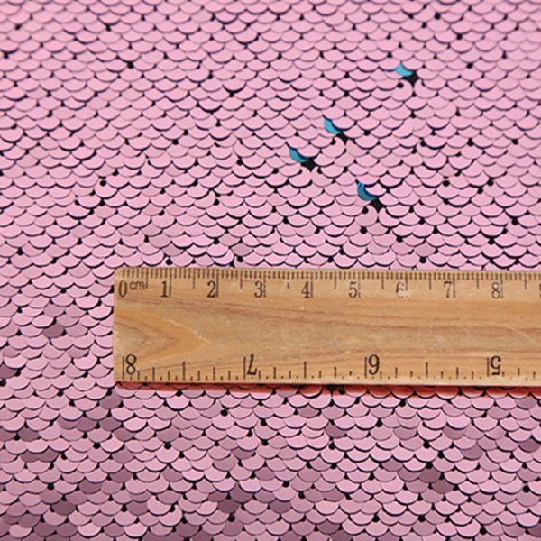 5mm pink reversible sequin fabric for sale - Image 2