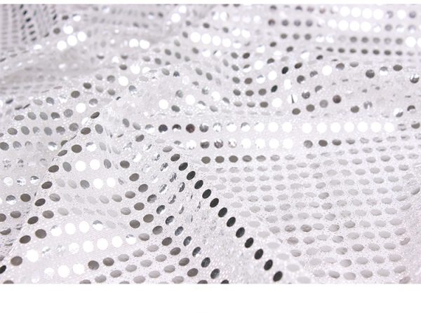 white confetti dot sequin fabric