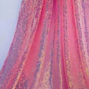 pink sequin mesh fabric