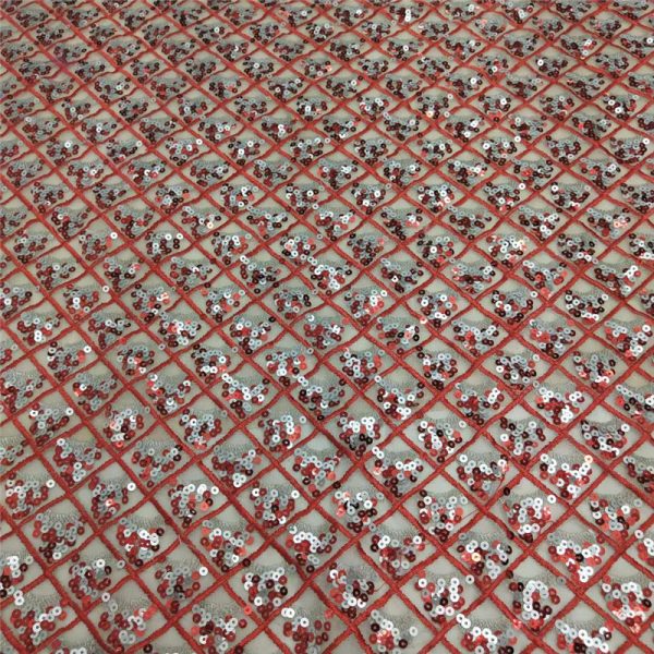 3mm sequin plaid fabric for dress - Image 5