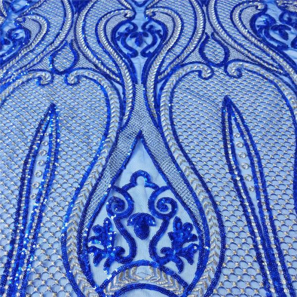 Wholesale 3mm navy sequin fabric royal blue sequin lace fabric - Image 6