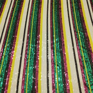 rainbow stripe sequin fabric