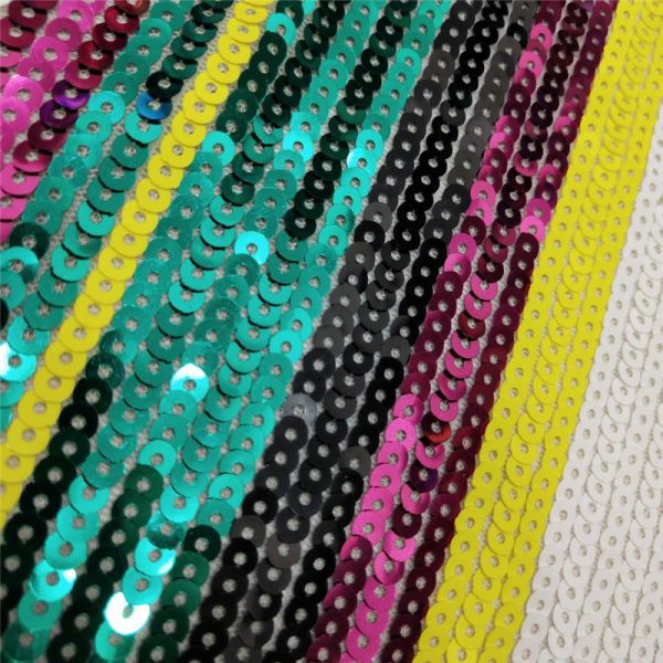 rainbow stripe sequin fabric