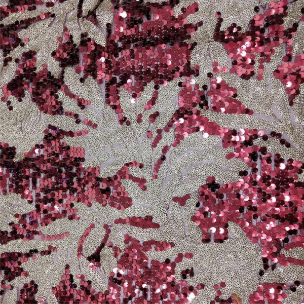 7mm sequins red and white red sequin lace fabric for dress - Image 5