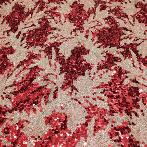 red and white sequin fabric