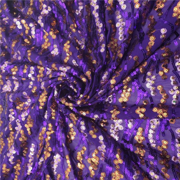 Wholesale 3mm purple iridescent sequin fabric stretch - Image 4