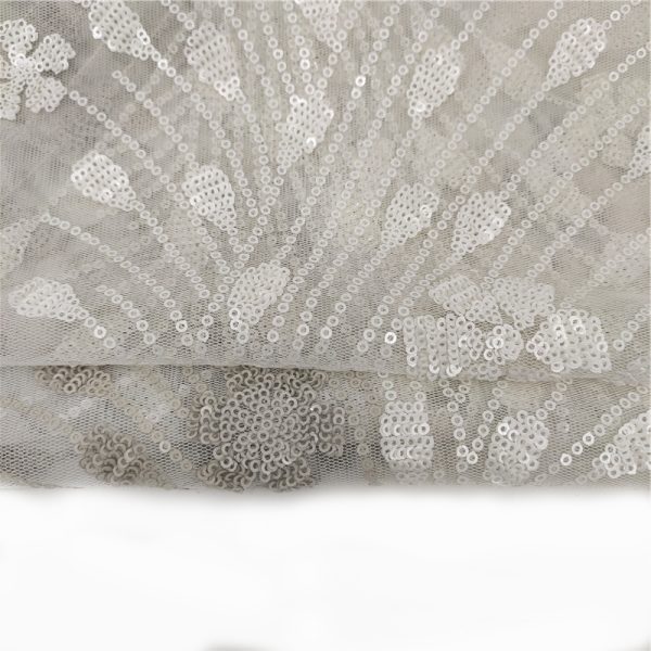 3mm white sequin lace fabric - Image 4