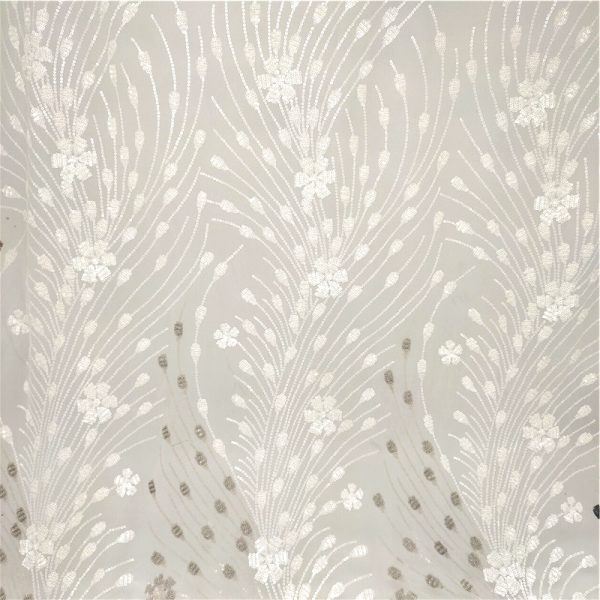 white sequin lace fabric