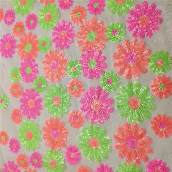 3mm sequin flower fabric sequin silk fabric - Image 3