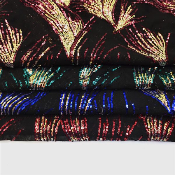 New designs 3mm patterned sequin fabric sequin ankara fabric - Image 3