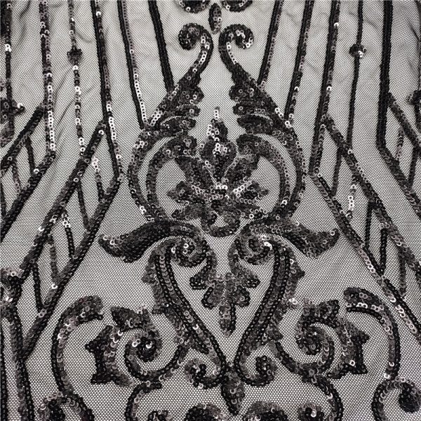 3mm black lace sequin fabric - Image 5