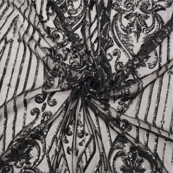 3mm black lace sequin fabric - Image 3