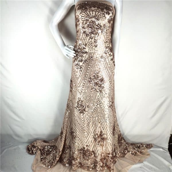 Gold glitter sequin fabric for wedding dresses - Image 5