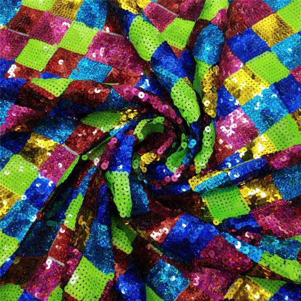 Hotsale 5mm geometric harlequin sequin fabric for apparel - Image 6