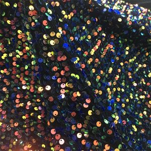 black iridescent sequin fabric