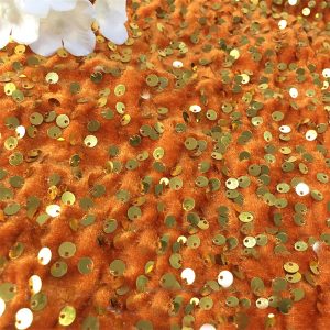 orange sequins fabric