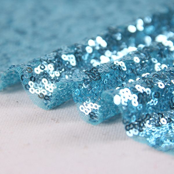 teal blue shimmery sequin fabric