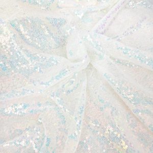 sequin fabric white