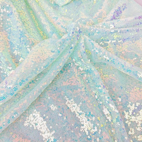 iridescent white sequin fabric