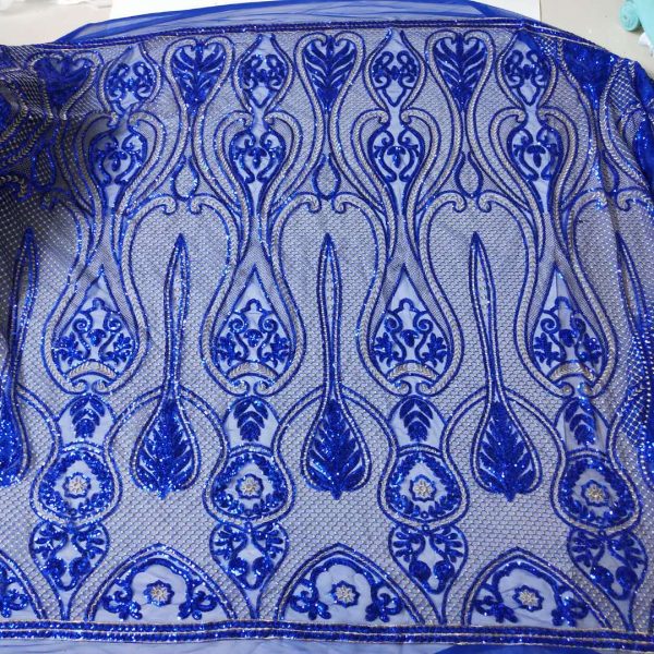 blue sequin mesh fabric