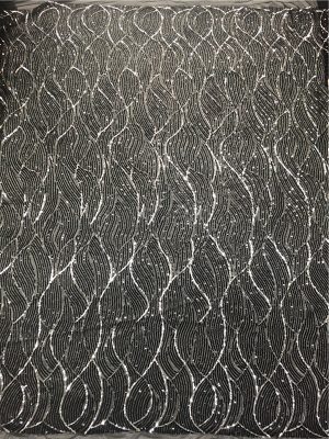 black sequin lace fabric