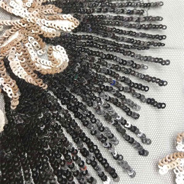 New design 3mm gold and black sequin fabric lace with sequins fabric - Image 3