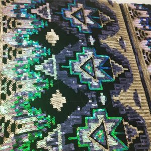 aztec stretch sequin fabric