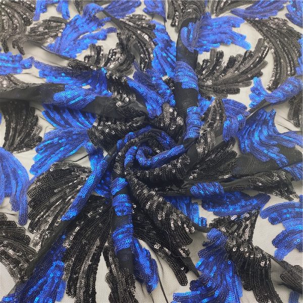 black and blue sequins fabric