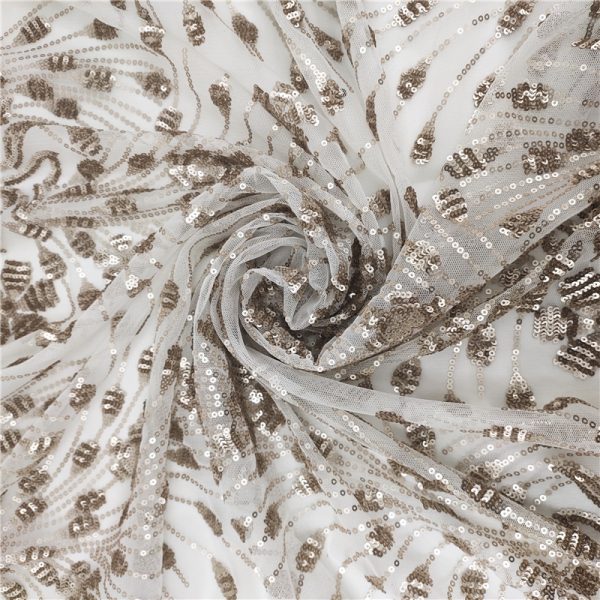 champagne sequin tulle fabric