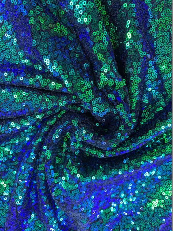 green iridescent sequin fabric